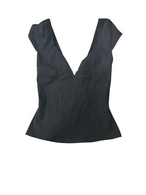 Intimately Free People Black V-Neck Structured Sleeveless Top